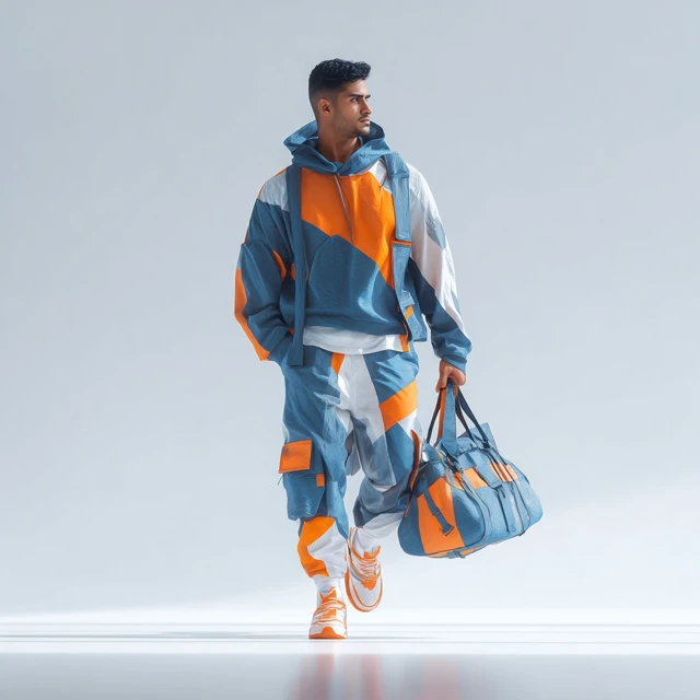 Indian Streetwear Fashion 3D Mockup Running Pose