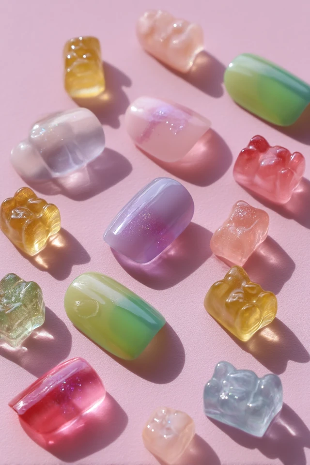 Gummy Jelly Nail Art: Fluffy, Soft, and Transparent