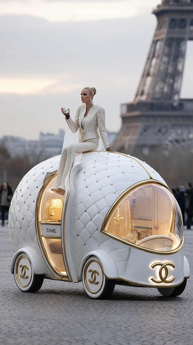 Chanel Luxury Camper Van in Paris Fashion SciFi