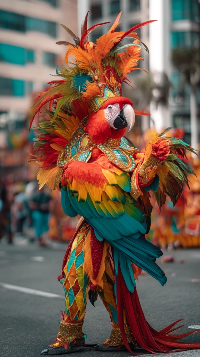 Brazilian Carnival Parrot Samba Dance
