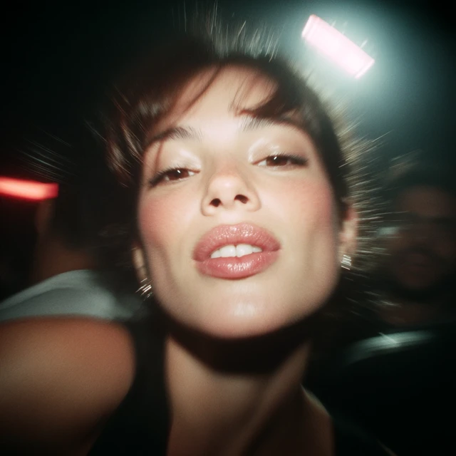 Intimate Selfie of a Beautiful Woman in a Nightclub