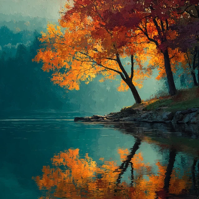 Beautiful Autumn Landscape Painting