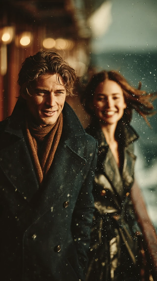 French Couple Luxury Cruise Fashion Portrait
