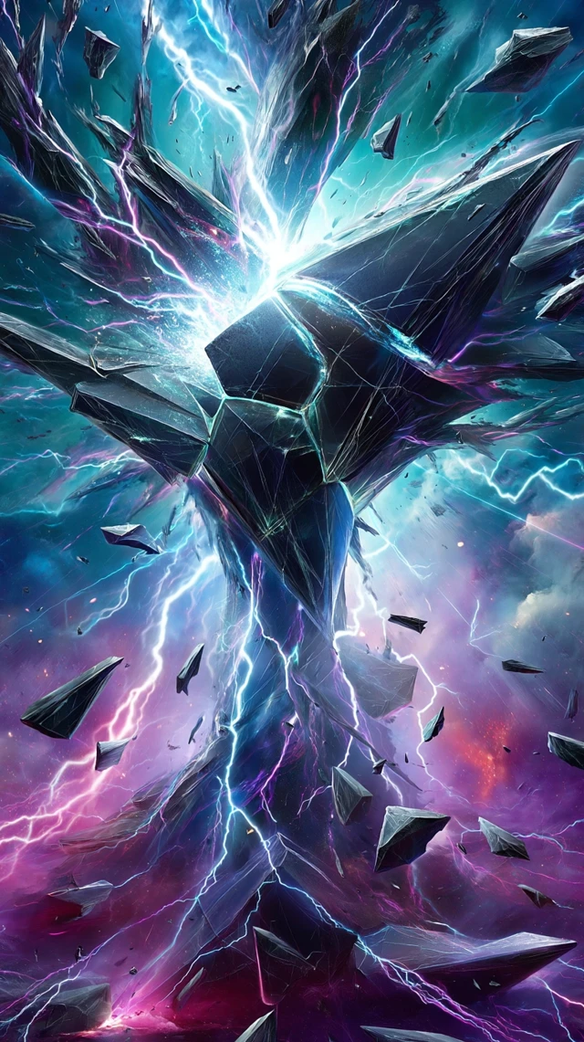 Crystal Tree in Neon Landscape