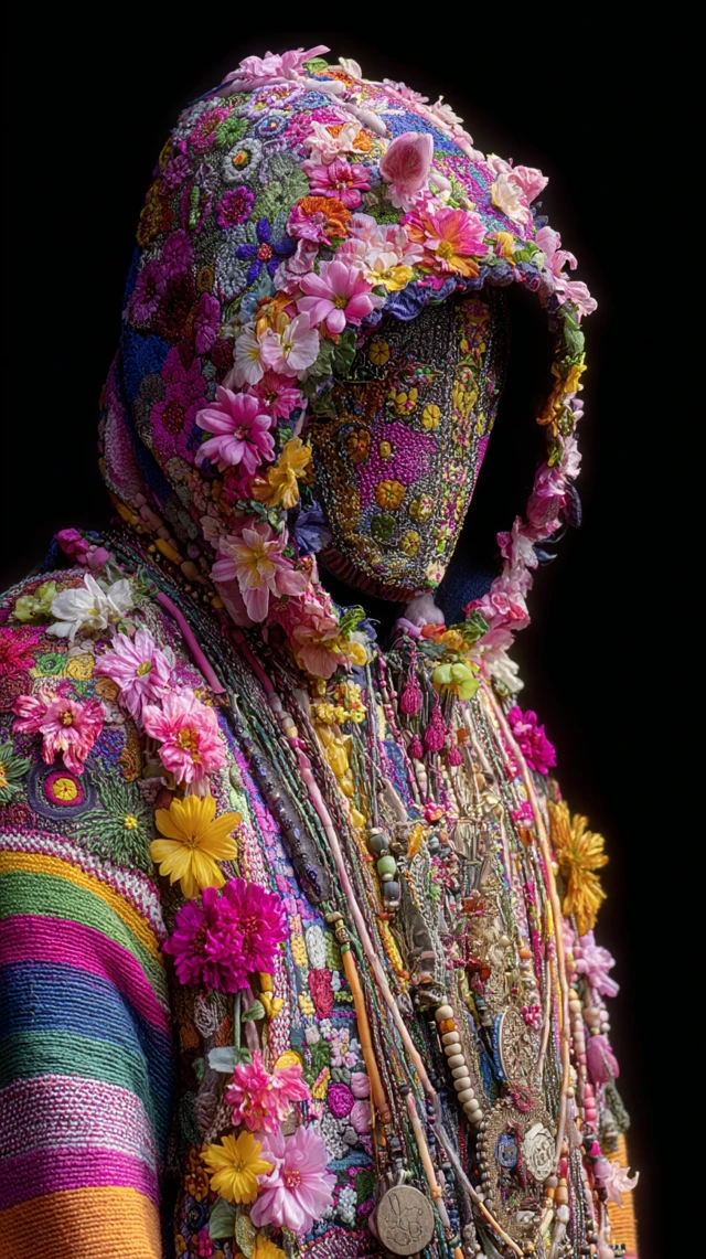 Nepalese Shaman Costume Voodoo Mask Photography