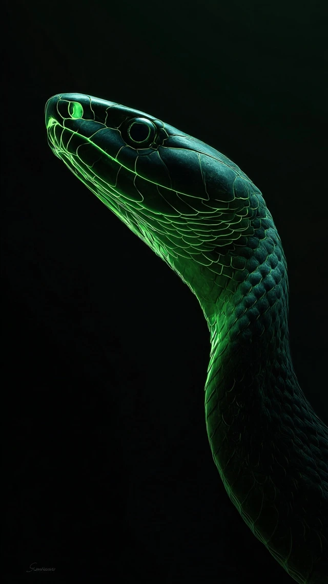 Black Mamba Neon Snake
