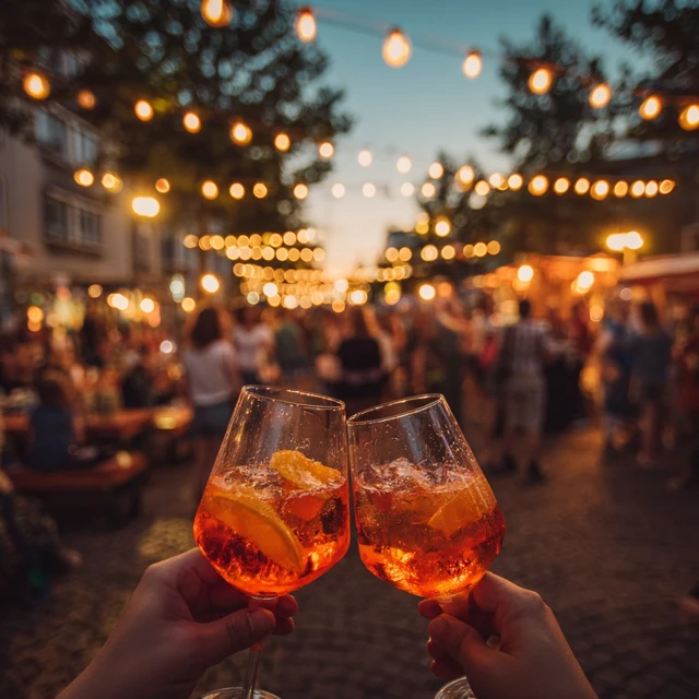 Aperol Spritz Cheers in Karlsruhe Germany Summer Scene