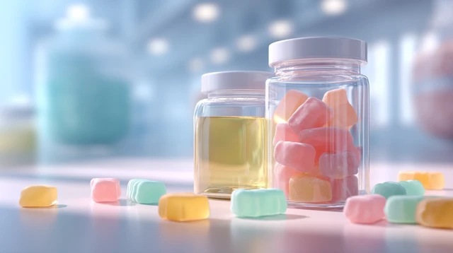 Gummy Candies in Jars Sweet Factory Illustration