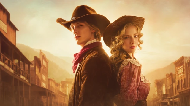 Western Romance Movie Poster Beautiful Couple