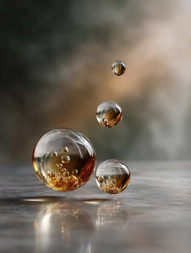 Oil Drops Minimalist Background Warm Tones