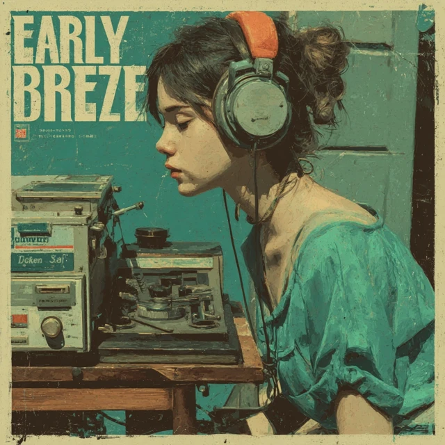 Woman Listening to Music LoFi Summer Breeze Art