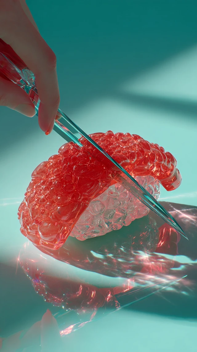 Crystal Sushi Slice Hyper Realistic Still Life
