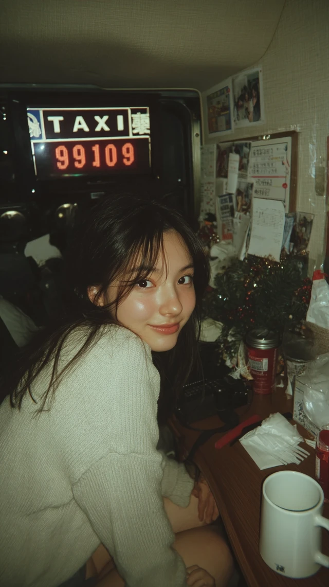 Young Woman in Sweater, Watching TV