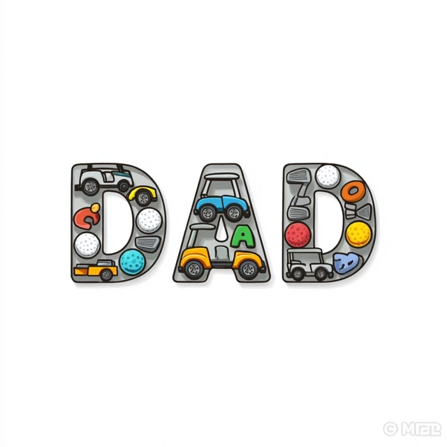 Dad Golf Themed Design for Fathers Day