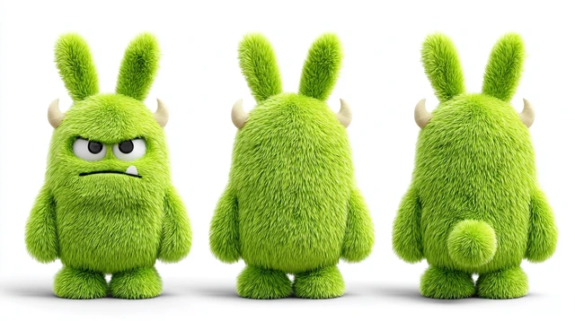 Cute Furry Monster Toy Cartoon Character