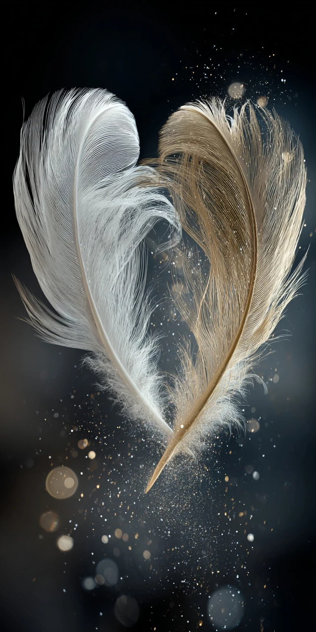 Feather Hearts Art Delicate Romantic