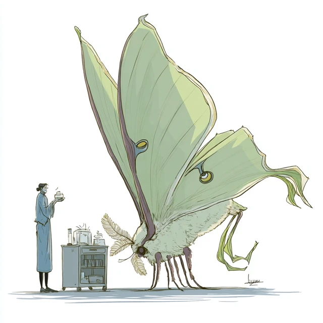 Luna Moth Art Depicting Beautiful Insect