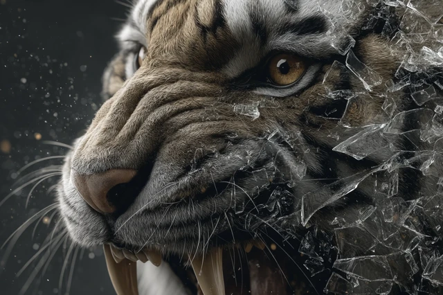 Tiger with Glass Claws Phone Wallpaper