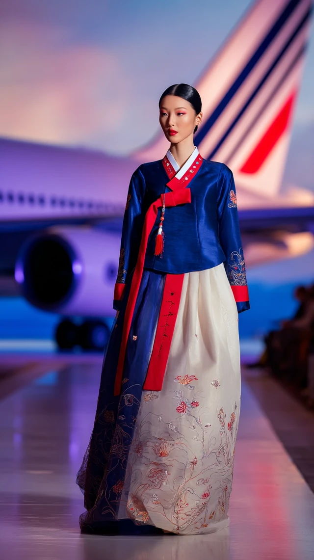 Hanbok Model Air France Runway Parisian Inspired