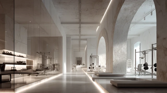 Hybrid Space Office Gym and Art Gallery