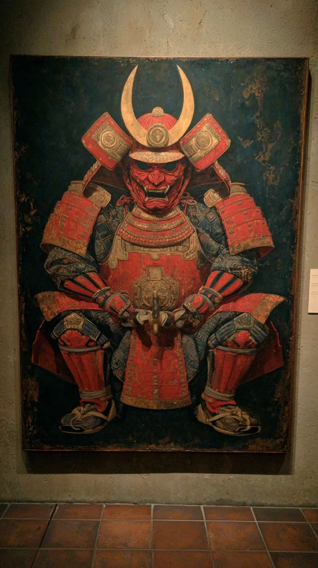 Japanese Samurai Armor Painting Museum Style