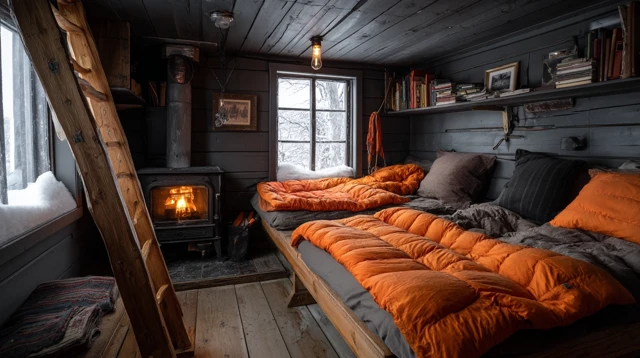 Cozy Cabin Interior Photography Winter Scene
