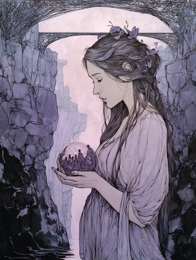 Support of Connection Art Nouveau Illustration