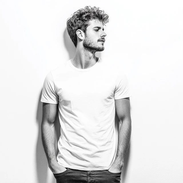 Blank Gildan TShirt for Men in Black and White
