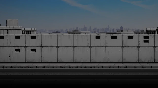 Cityscape Behind Concrete Wall Underground Rap