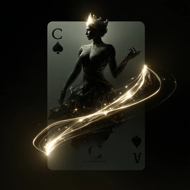 Black Queen Playing Card Illustration Dramatic Lighting