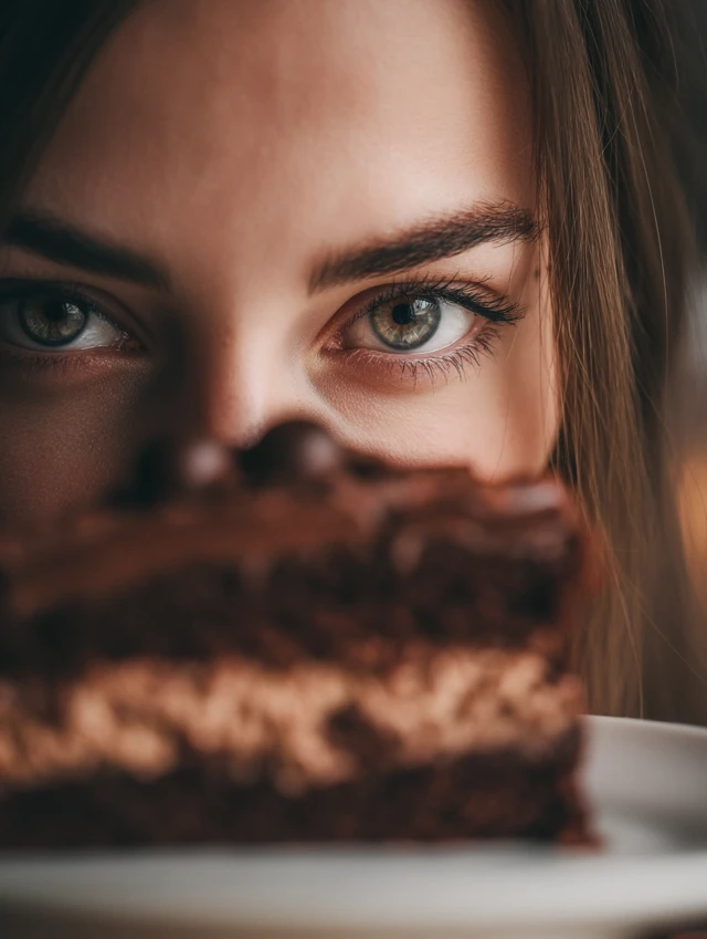 Chocolate Cake and Eyes Delicious Homemade Treat