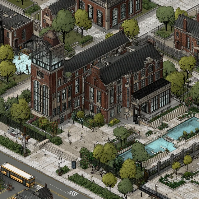 School Campus Design Aerial View
