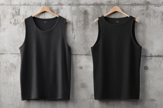 Black Tank Top Mockup Front and Back View