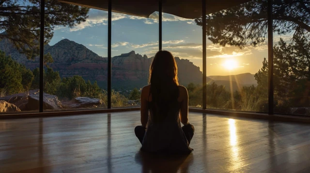 Sedona Meditation Silhouette at Sunset