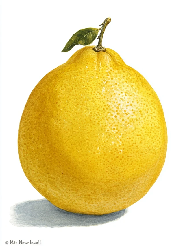 Watercolor Painting of a Grapefruit Fruit Art