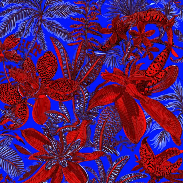 Fauvism Tropical Flower Pattern High Resolution