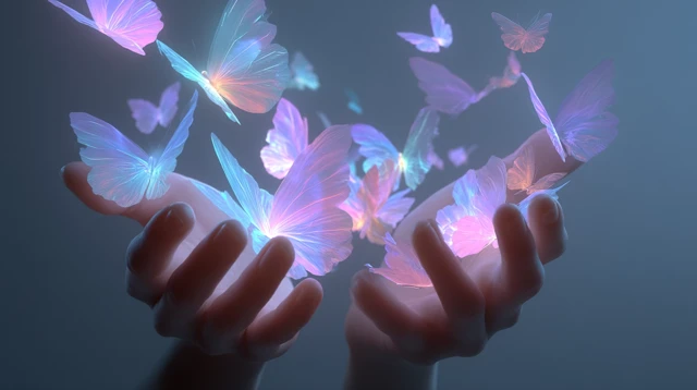 Glowing Butterfly Release Symbolic Healing