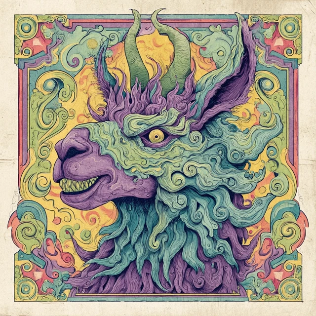 Llama Demon Trippy Art