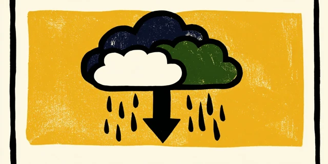 Cloud Illustration Arrow Pointing Down Graphic Design