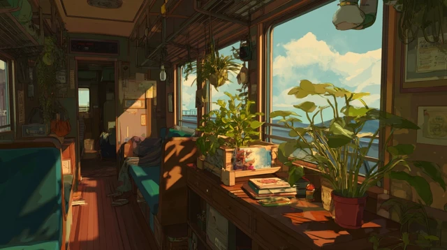 Cozy Train Interior Student Room Aesthetic