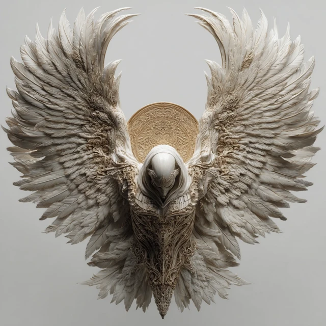Seraphim Angel 3D Art on White Background