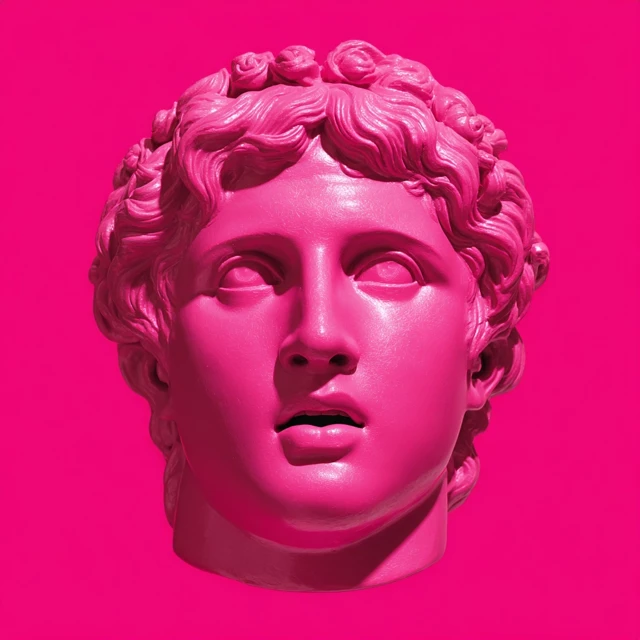 Aphrodite Statue Head Bright Pink Aesthetic Art