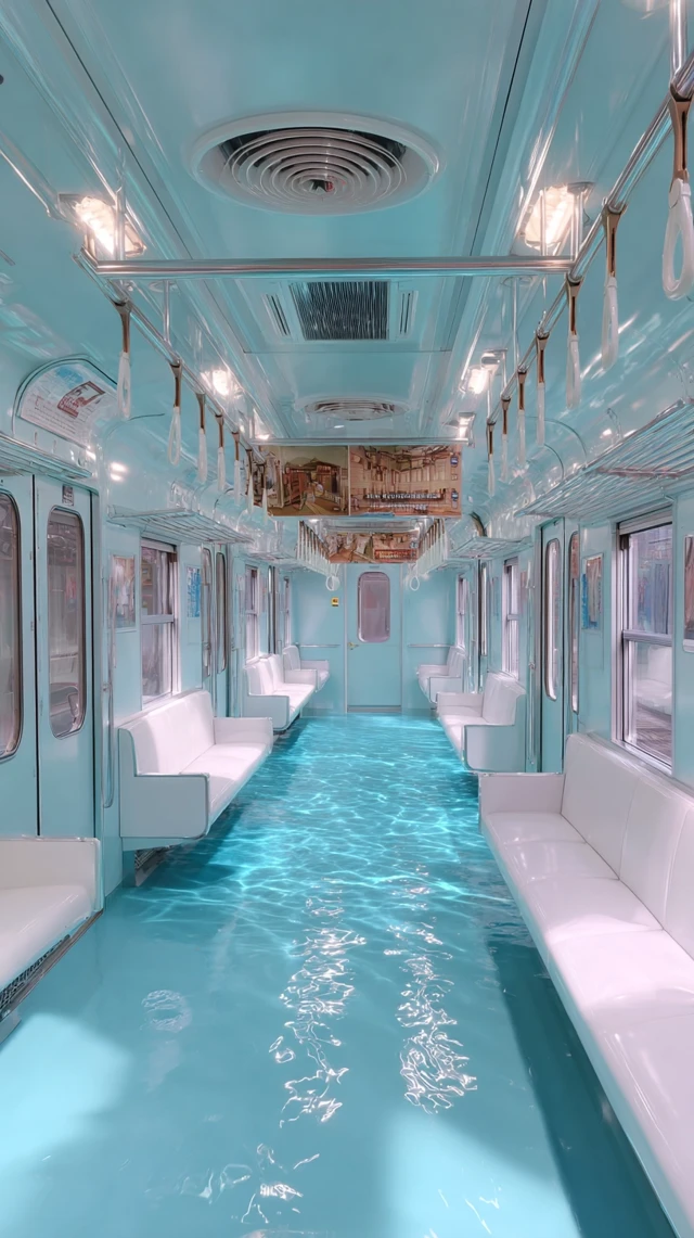 Cool Train Interior Swimming Pool Design