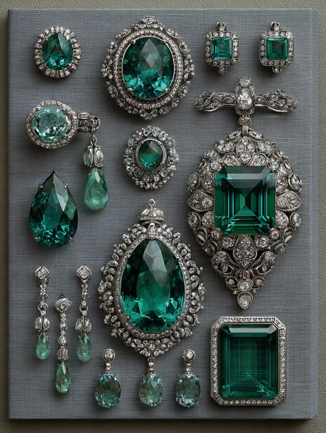 Emerald and White Topaz Jewelry Designs