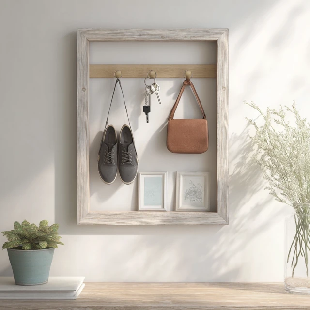 Entryway Key Holder Picture Frame Idea
