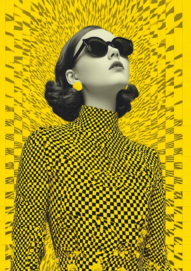 Retro Psychedelic Photo Joe Webb Style Optical Illusion