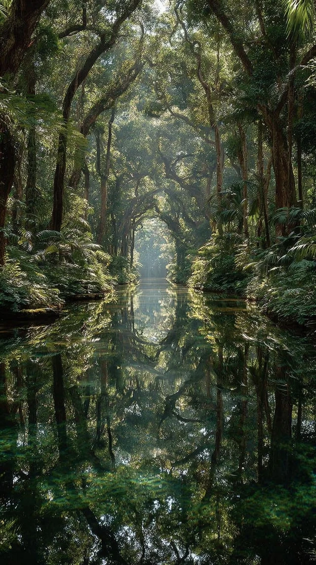 Amazon Reflection Boat Nature Photography
