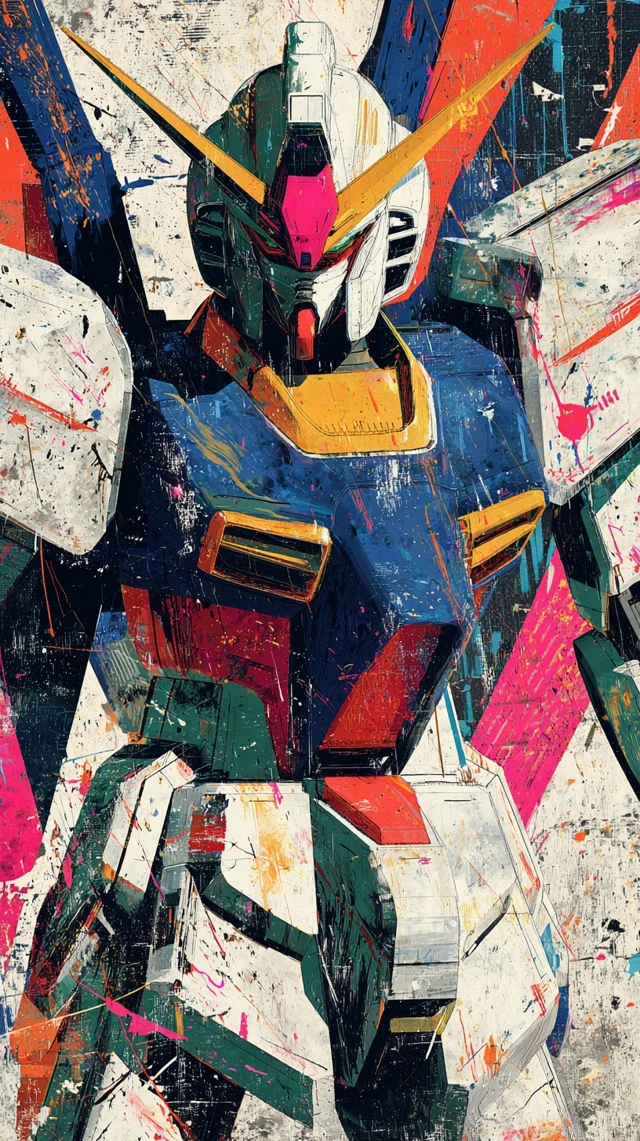 Abstract Gundam Art 1980s Comic Style 8K