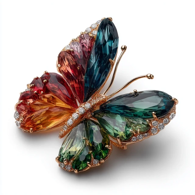 Rainbow Gemstone Butterfly Jewelry Beautiful Trend 2024