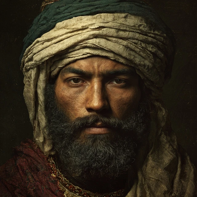 Portrait of Caliph Abd al-Malik 7th Century Arabian
